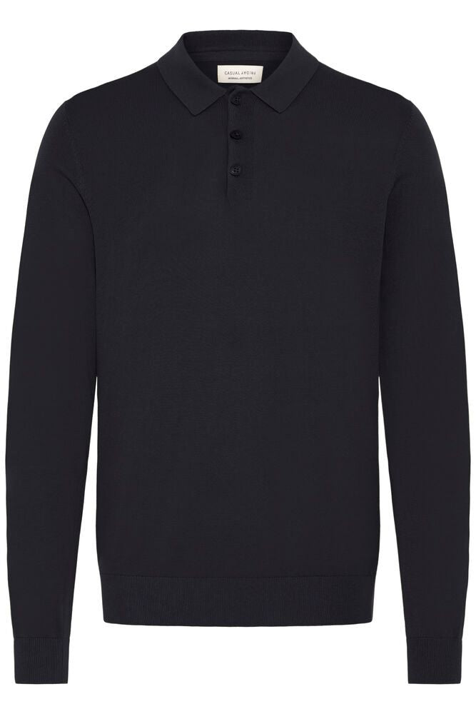 CASUAL FRIDAY Dark Navy Long Sleeve Polo