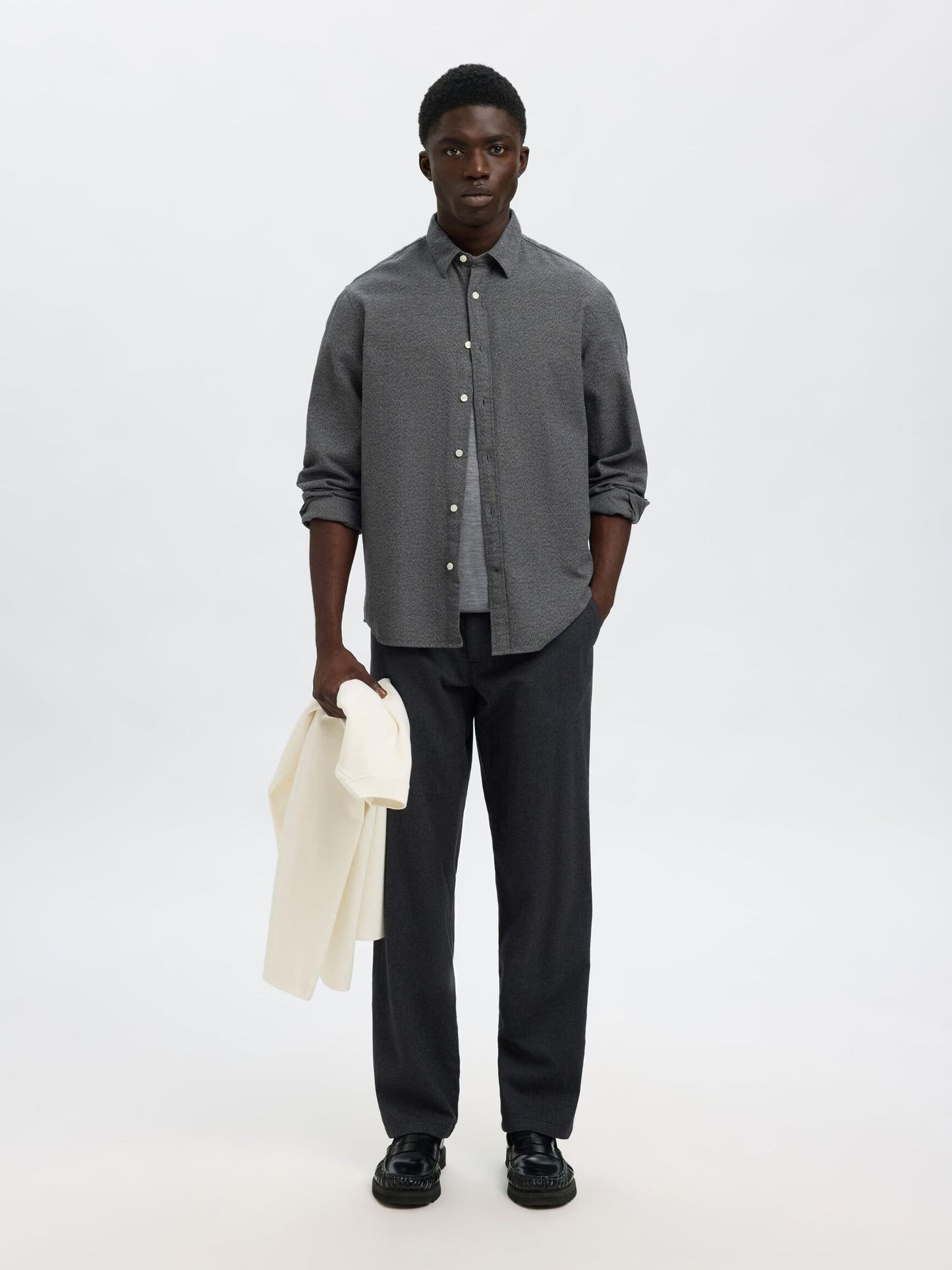 SELECTED HOMME Grey Flannel Shirt