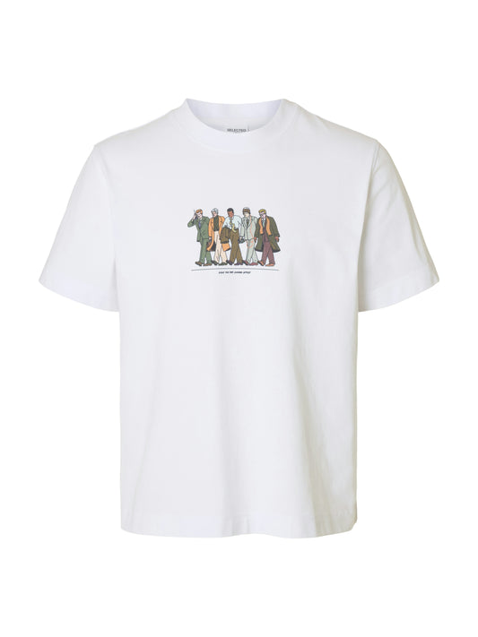 SELECTED HOMME White Graphic Tee