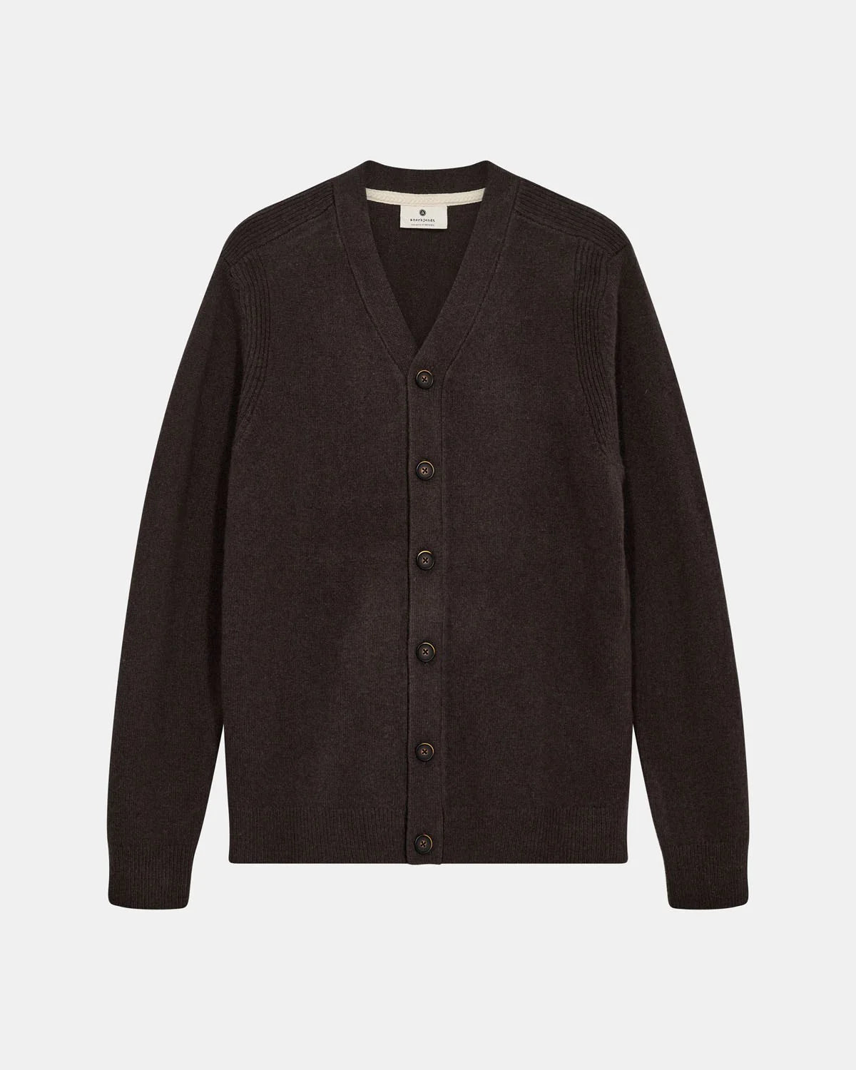 ANERKJENDT Lambswool Cardigan Chocolate BROWN