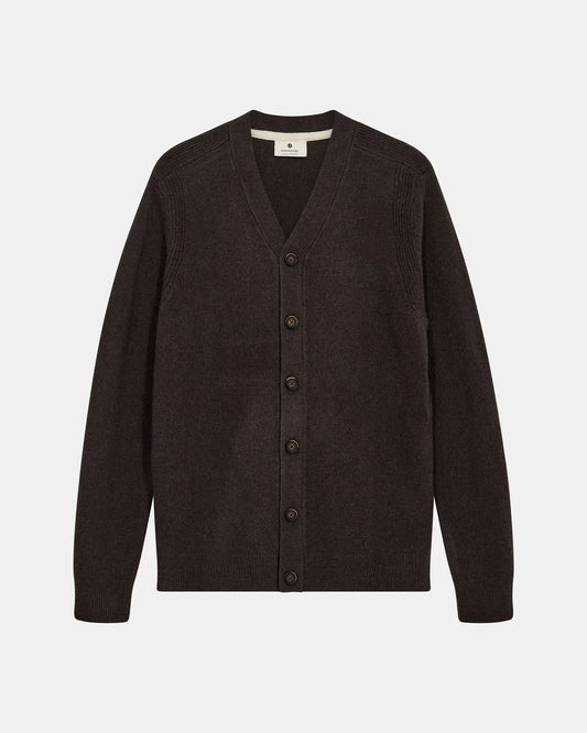ANERKJENDT Lambswool Cardigan Chocolate BROWN