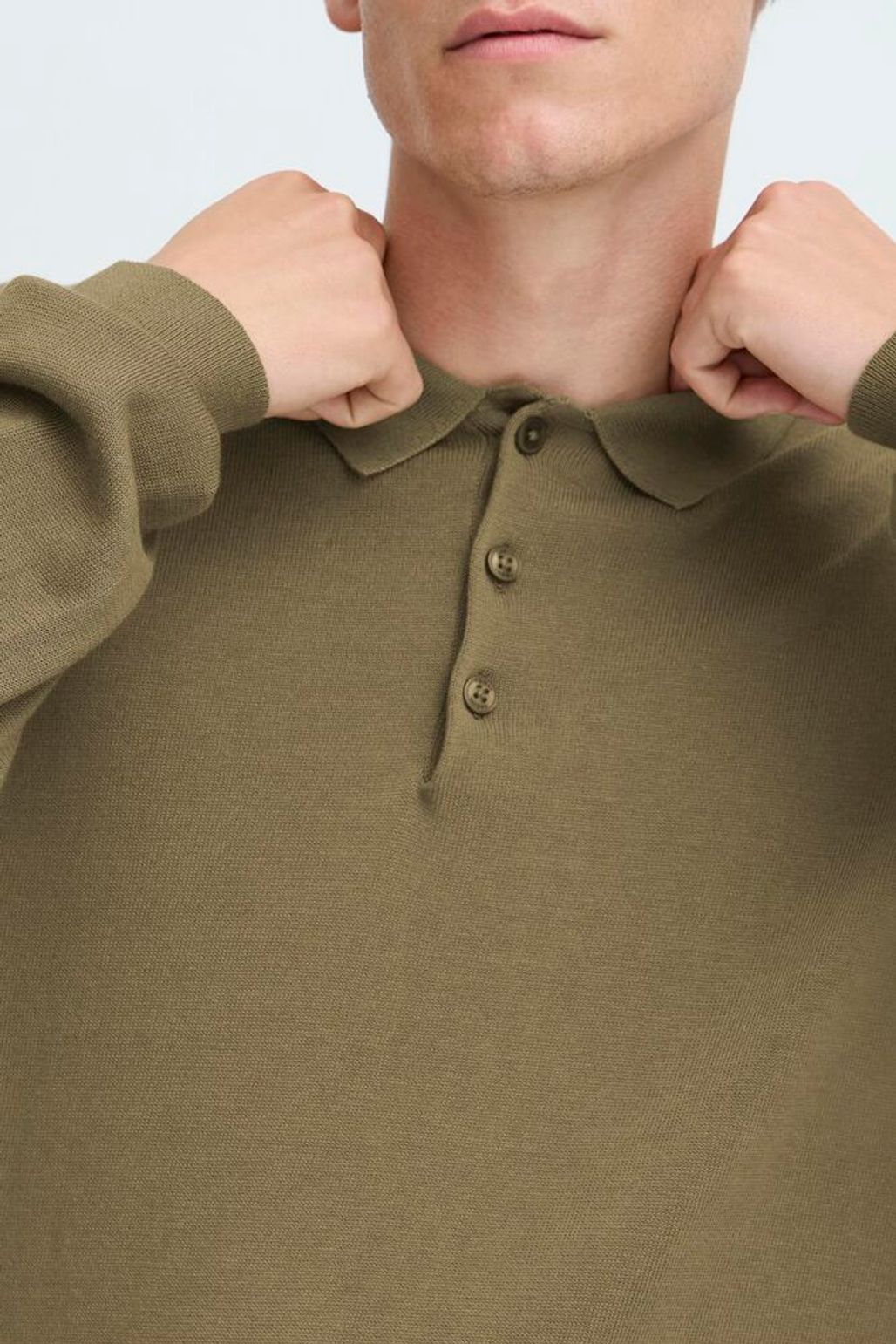 CASUAL FRIDAY Green Long Sleeve Polo