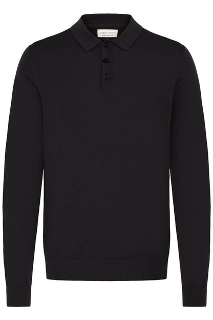CASUAL FRIDAY Black Long Sleeve Polo