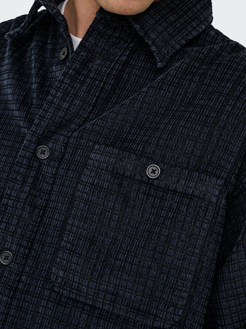 ONLY & SONS Black Corduroy Overshirt