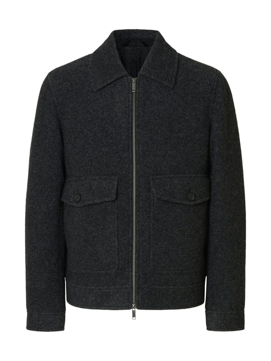 SELECTED HOMME Wool Blend Jacket GREY