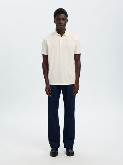 SELECTED HOMME Ecru Slim Fit Polo