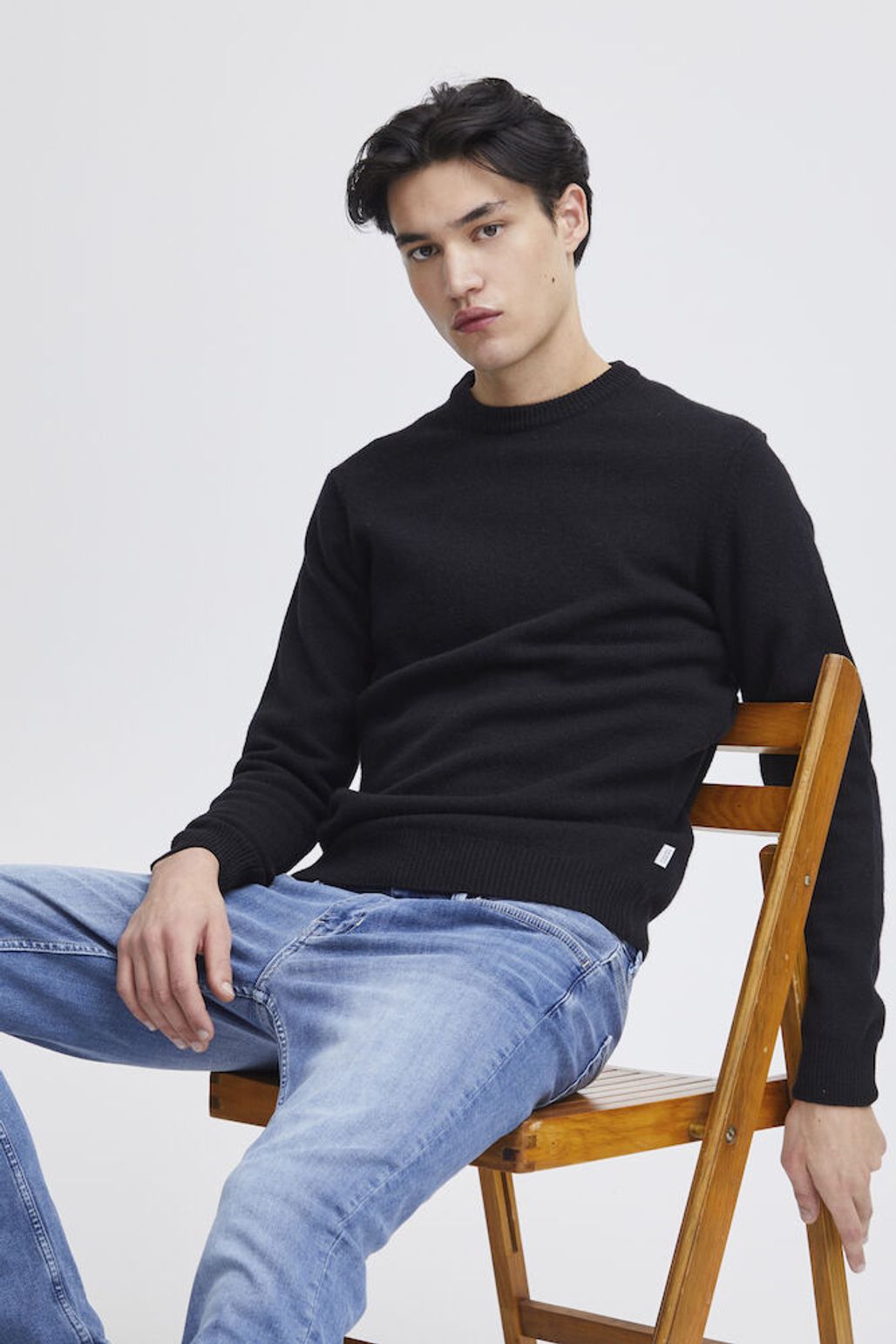 CASUAL FRIDAY Black Wool Mix Jumper