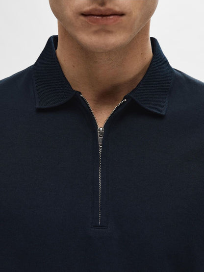 SELECTED HOMME Zip Polo Navy