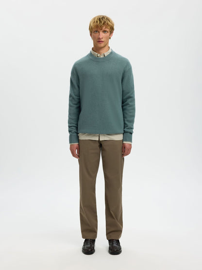 SELECTED HOMME Green Wool Crew Neck Knit