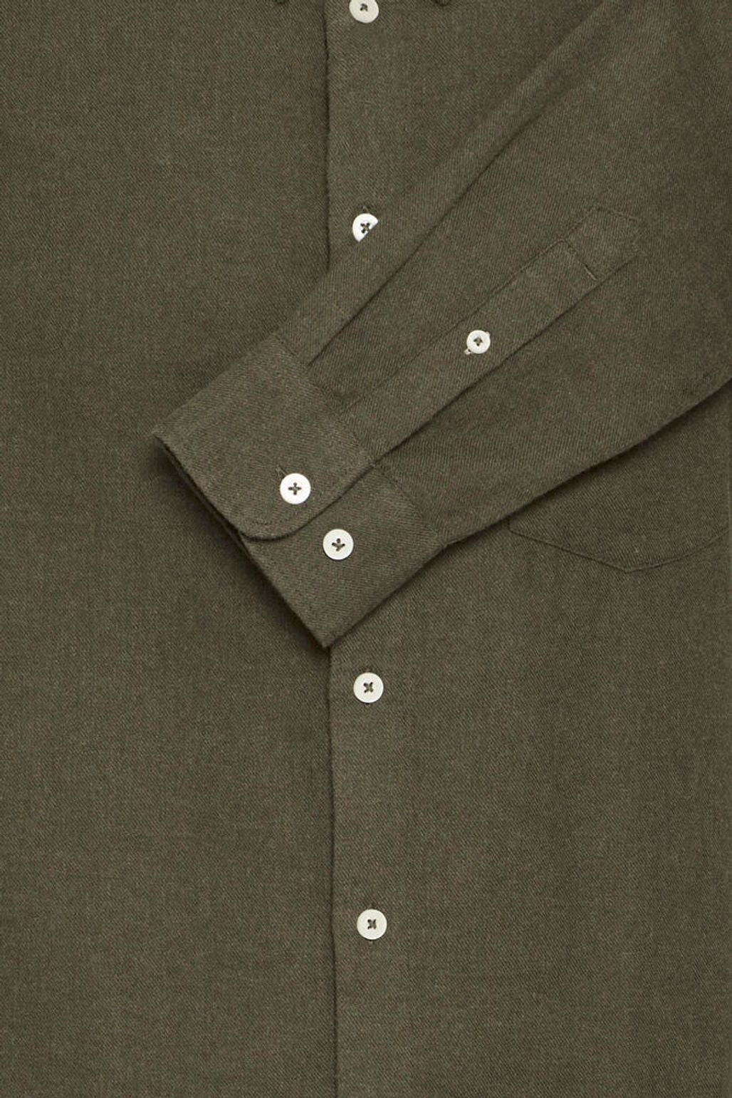 FQ1924 GREEN Brushed Cotton Button-Down Shirt