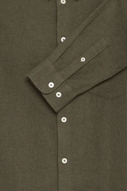 FQ1924 GREEN Brushed Cotton Button-Down Shirt