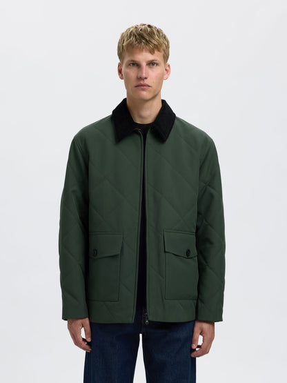 SELECTED Carlos Quilted Jacket OLIVE GREEN