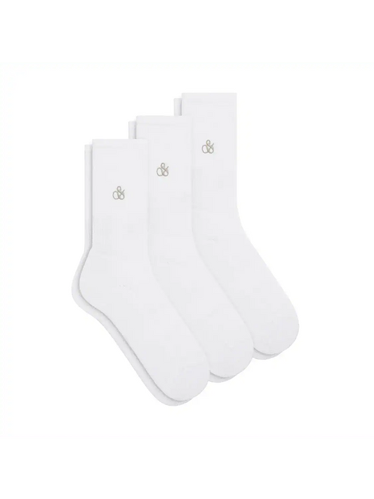 3PACK MENS WHITE Crew Socks