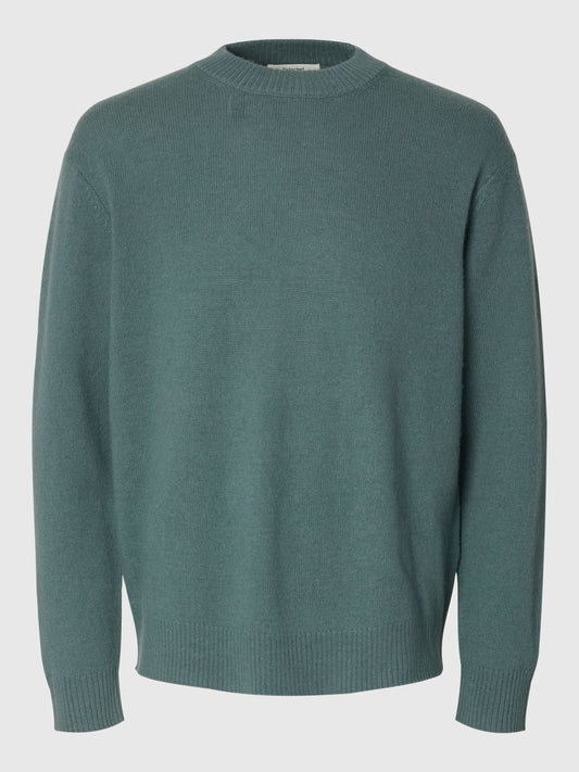 SELECTED HOMME Green Wool Crew Neck Knit
