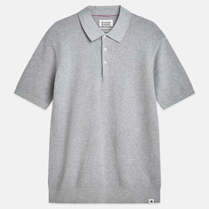 Scotch & Soda Grey Structured Knitted Polo