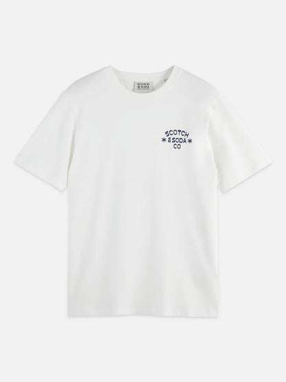 Scotch & Soda Regular fit artwork white T-shirt