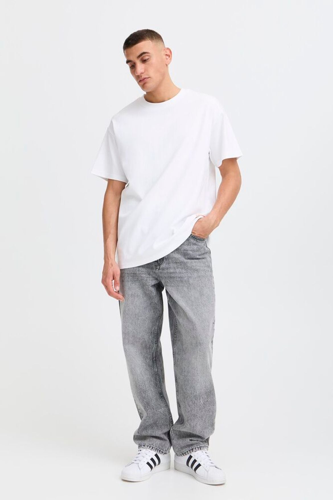 SOLID Box Fit White T-Shirt