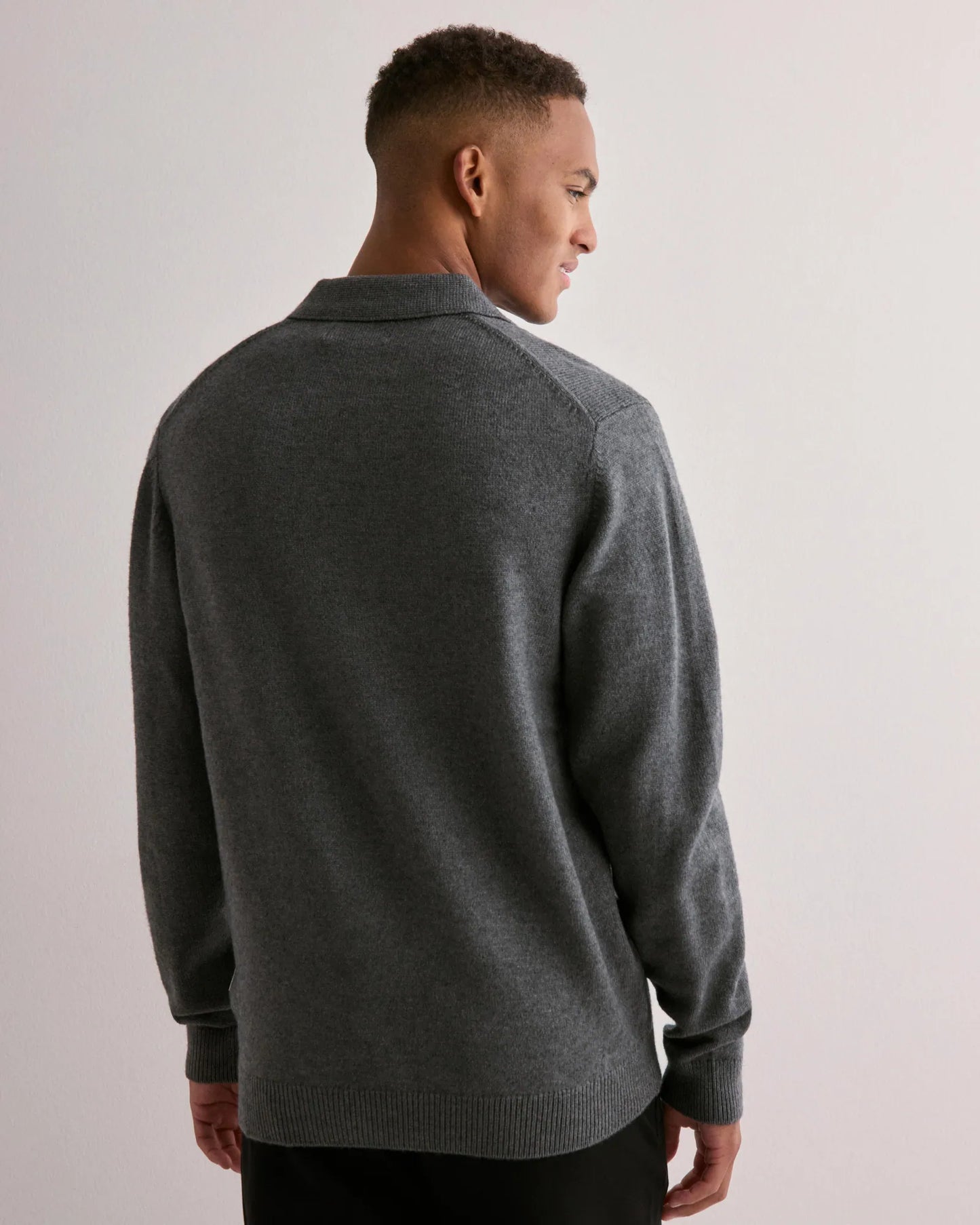 CASUAL FRIDAY GREY Karl Knit Long Sleeve Polo