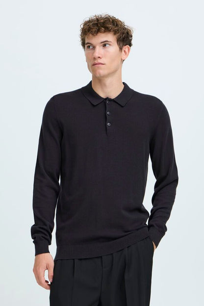 CASUAL FRIDAY Dark Navy Long Sleeve Polo