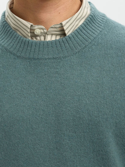 SELECTED HOMME Green Wool Crew Neck Knit