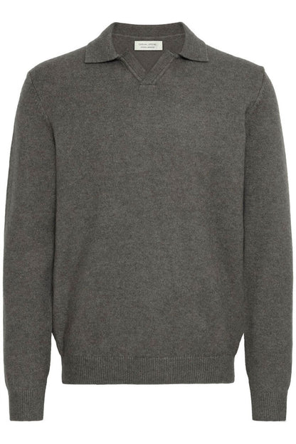 CASUAL FRIDAY GREY Karl Knit Long Sleeve Polo