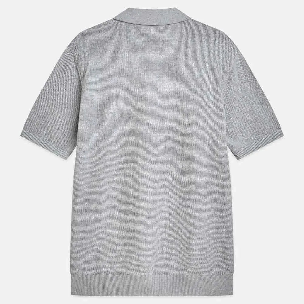 Scotch & Soda Grey Structured Knitted Polo