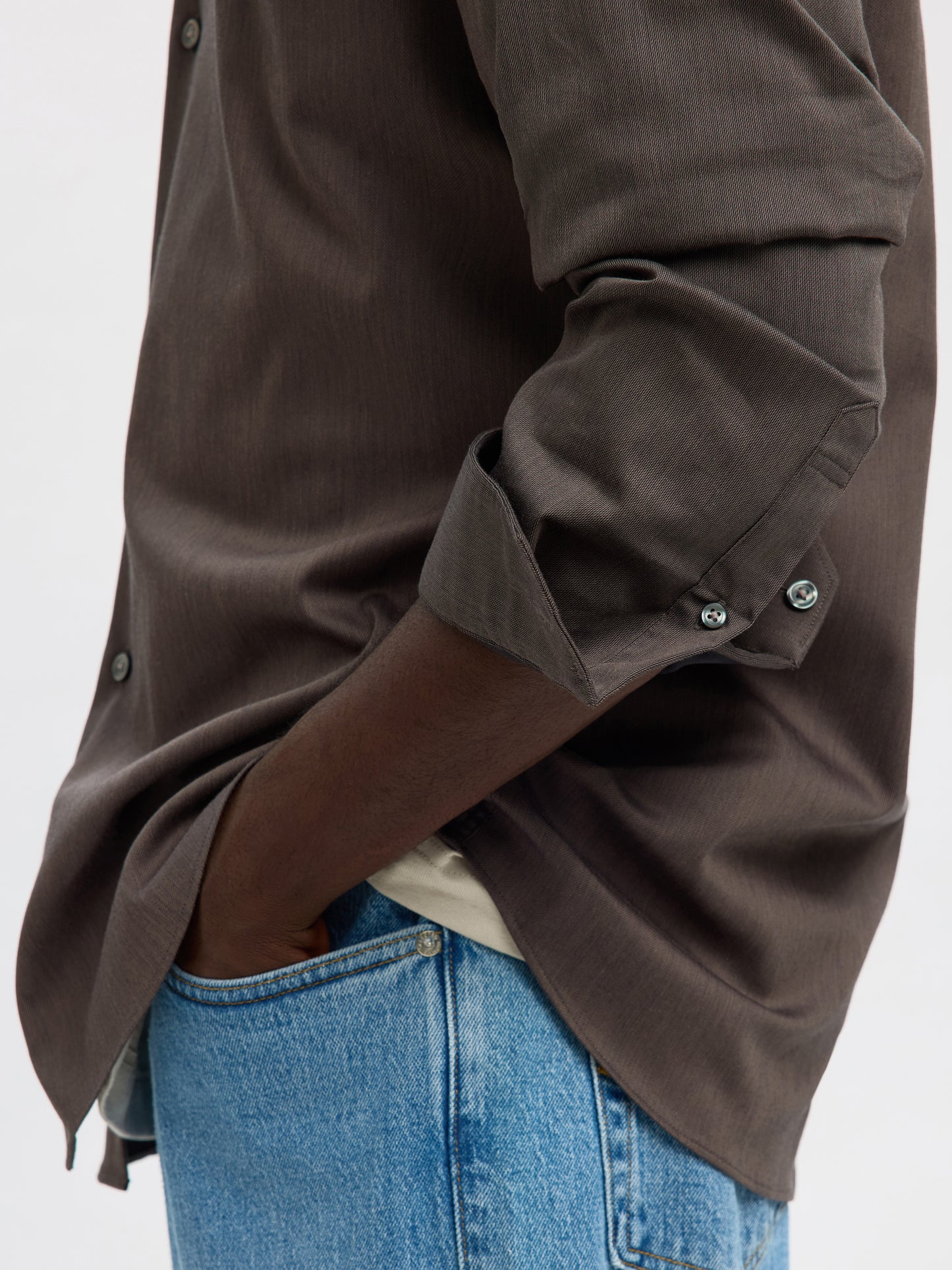 SELECTED HOMME Brown Performance Dress Shirt