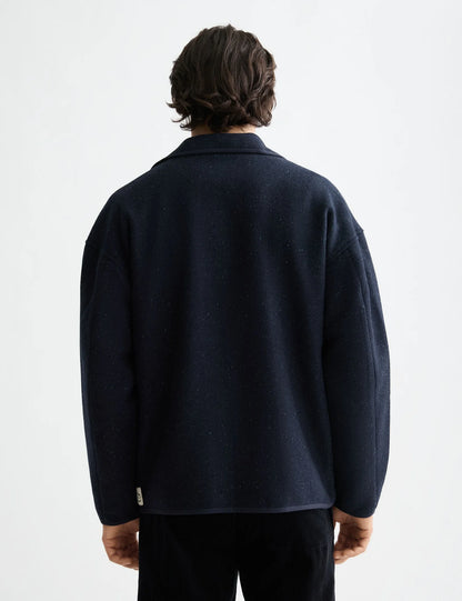 SCOTCH AND SODA Wool Blend Overshirt NAVY