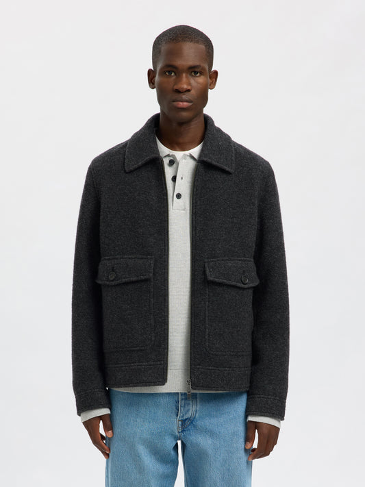 SELECTED HOMME Wool Blend Jacket GREY
