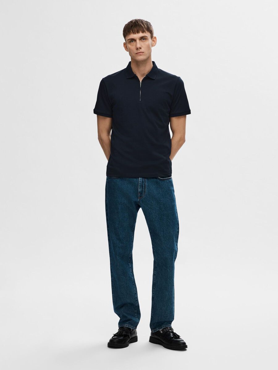 SELECTED HOMME Zip Polo Navy