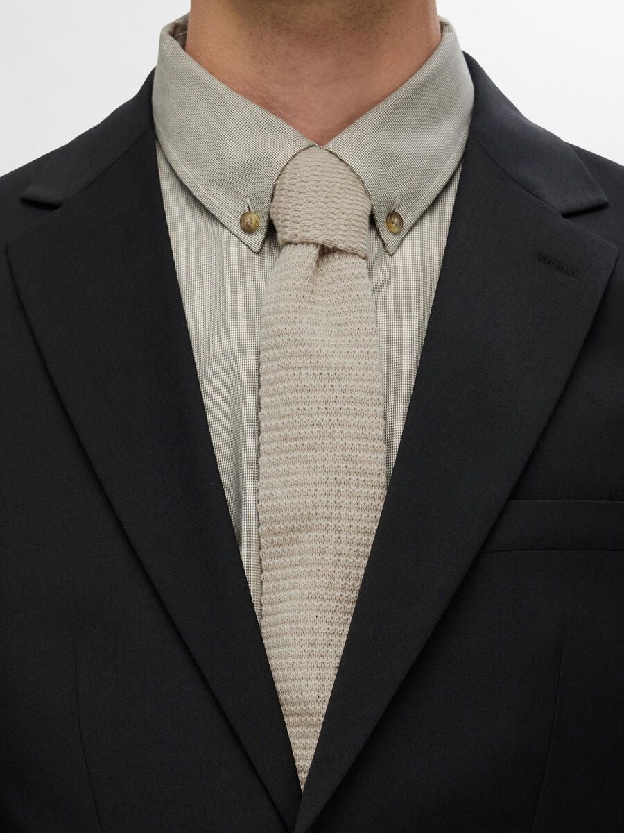 SELECTED HOMME Knitted Wool Tie Sand