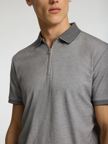 SELECTED HOMME Zip Polo GREY