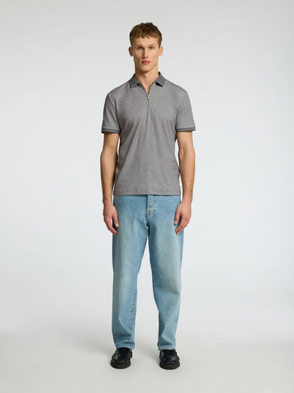 SELECTED HOMME Zip Polo GREY