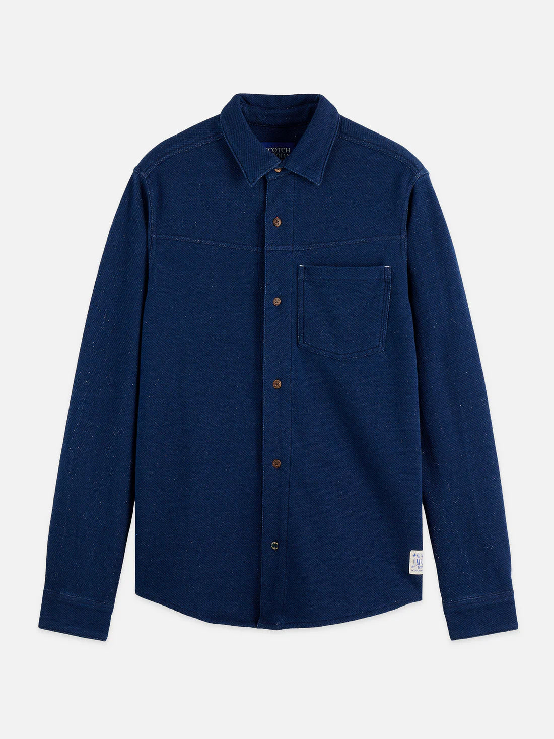 Scotch & Soda washed indigo textured jersey shirt