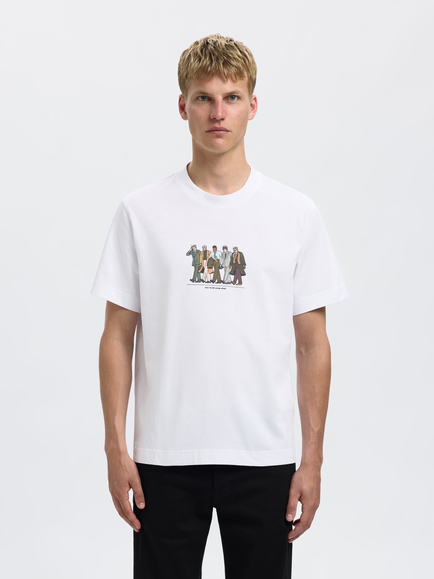 SELECTED HOMME White Graphic Tee