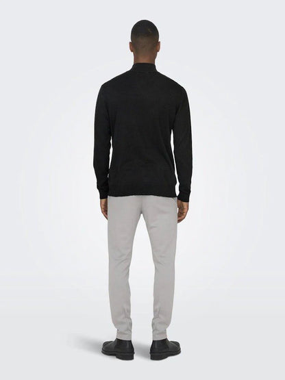 ONLY & SONS Black Half Zip Jumper