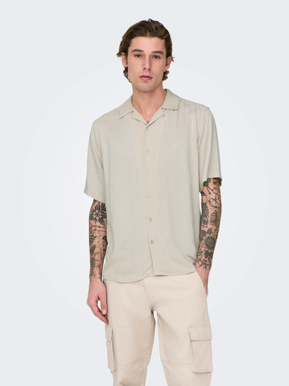 ONLY + SONS Short Sleeve Shirt STONE