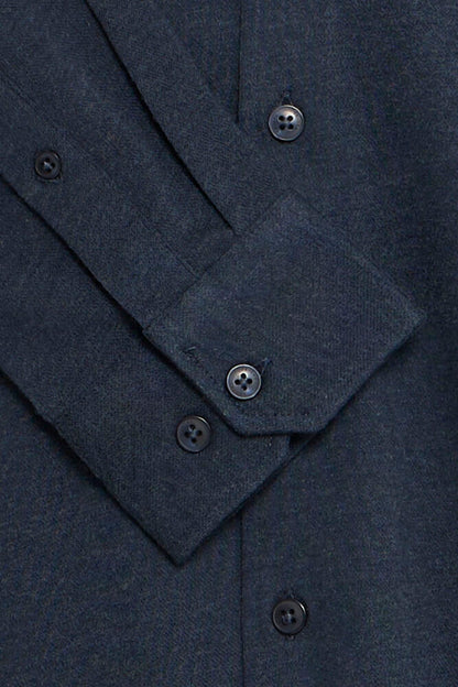 Casual Friday Navy Cotton Brushed Shirt