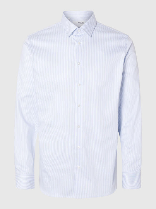 SELECTED HOMME Performance Stripe Dress Shirt WHT BL