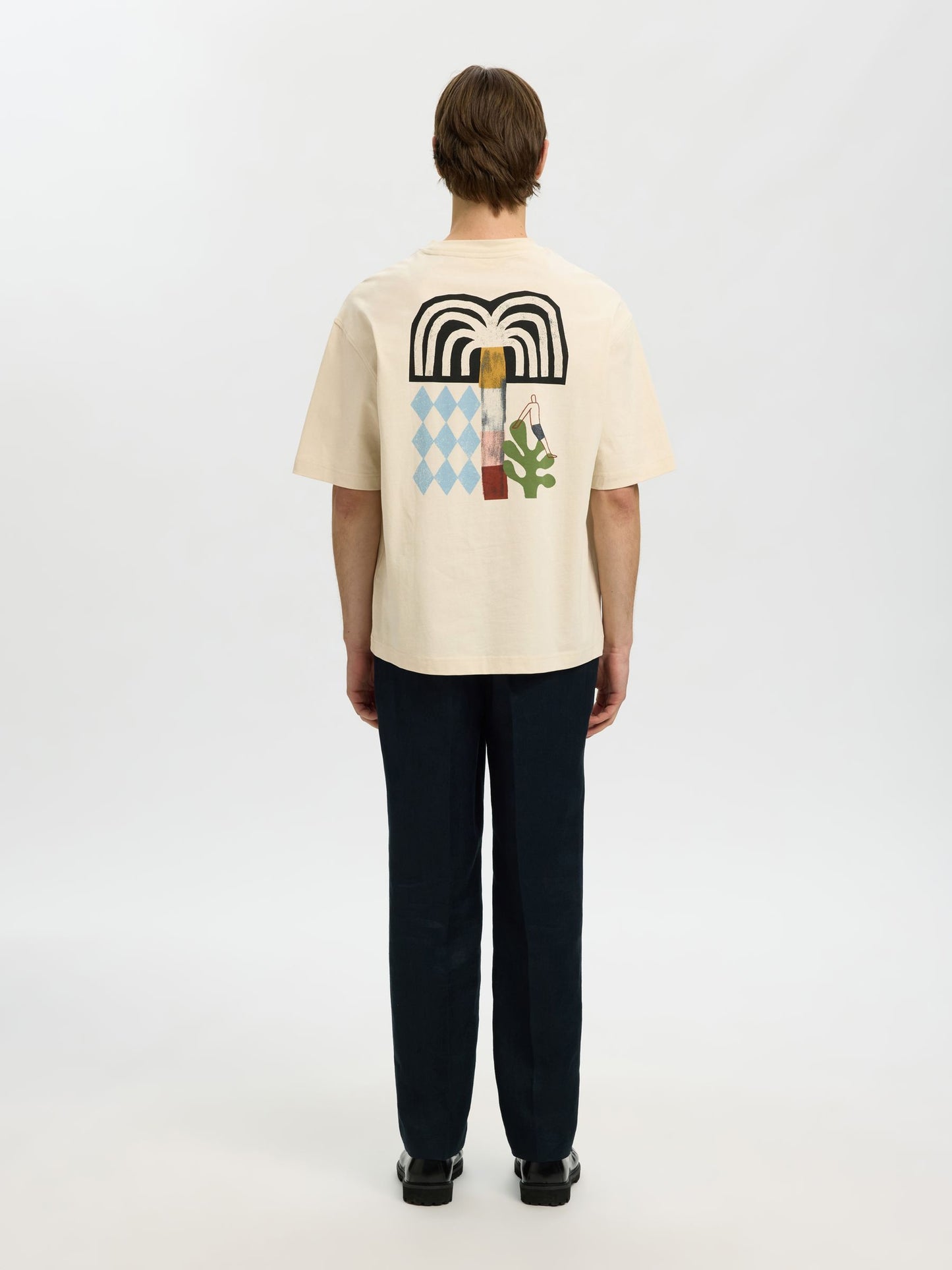 SELECTED Birch Relax Fit Graphic T-Shirt