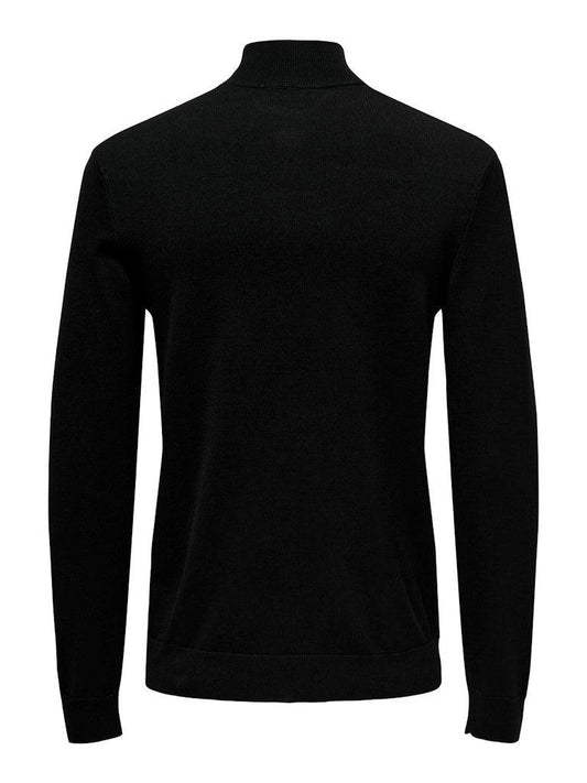 ONLY & SONS Black Half Zip Jumper