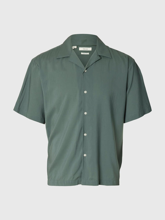 SELECTED Green Relax Fit Short Sleeve Shirt