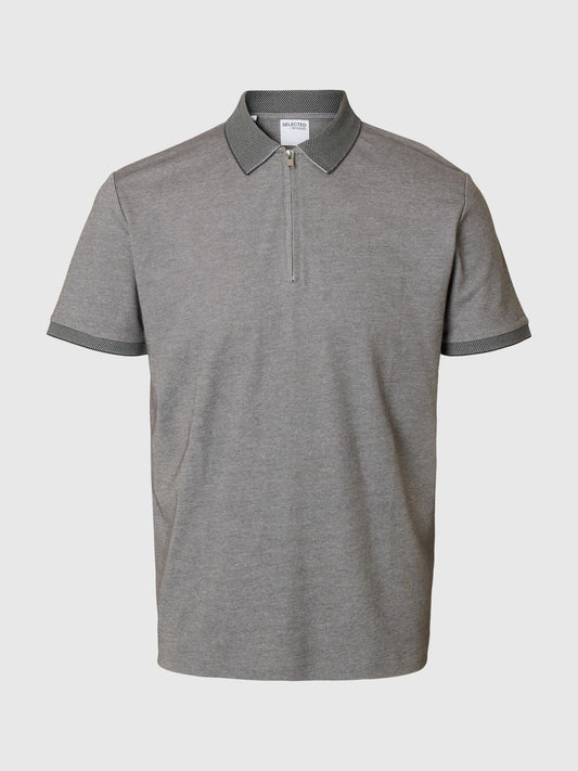 SELECTED HOMME Zip Polo GREY