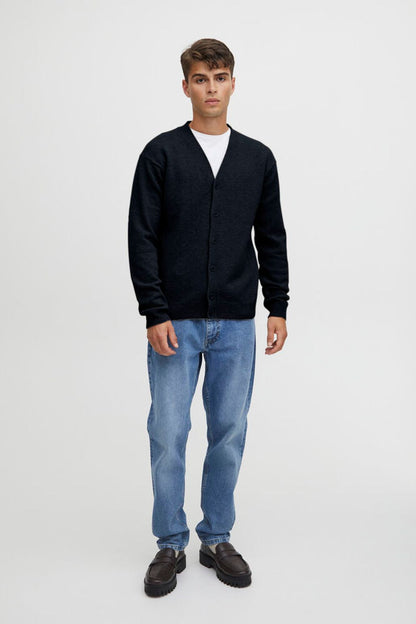 ITALIAN Lambswool Cardigan Dark NAVY