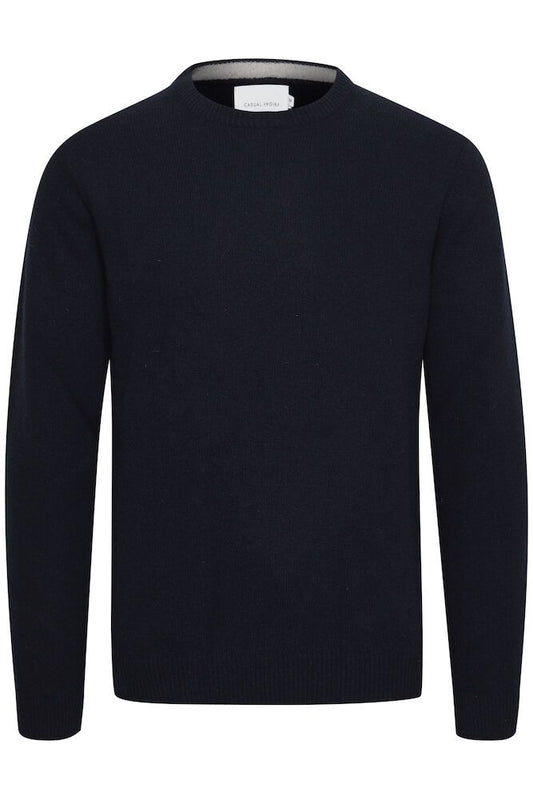 CASUAL FRIDAY Navy Blue Wool Mix Jumper