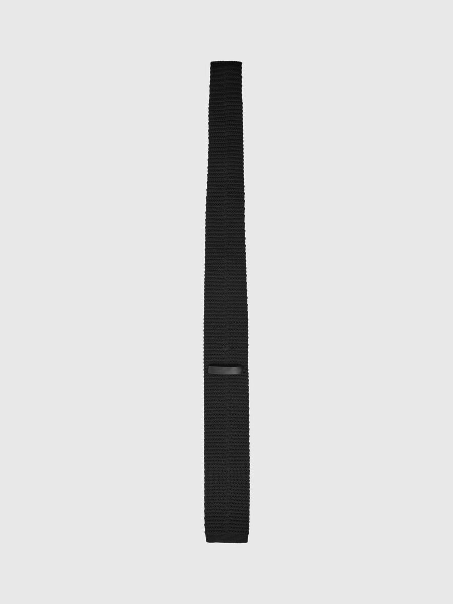 SELECTED HOMME Knitted Wool Tie Black