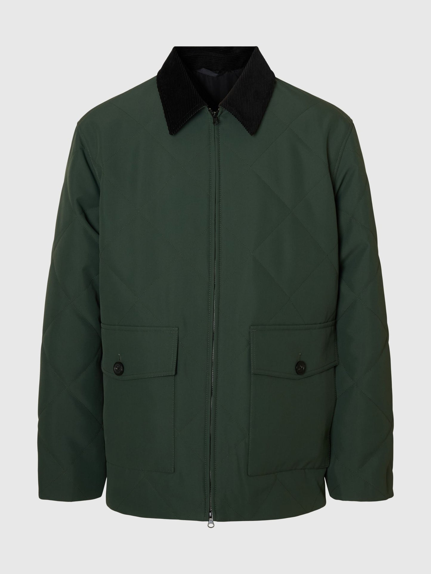 SELECTED Carlos Quilted Jacket OLIVE GREEN