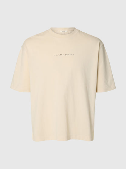 SELECTED Birch Relax Fit Graphic T-Shirt