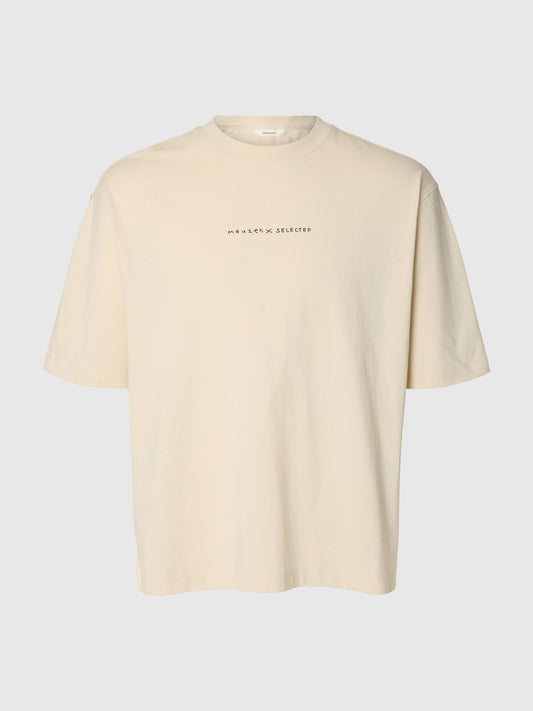 SELECTED Birch Relax Fit Graphic T-Shirt