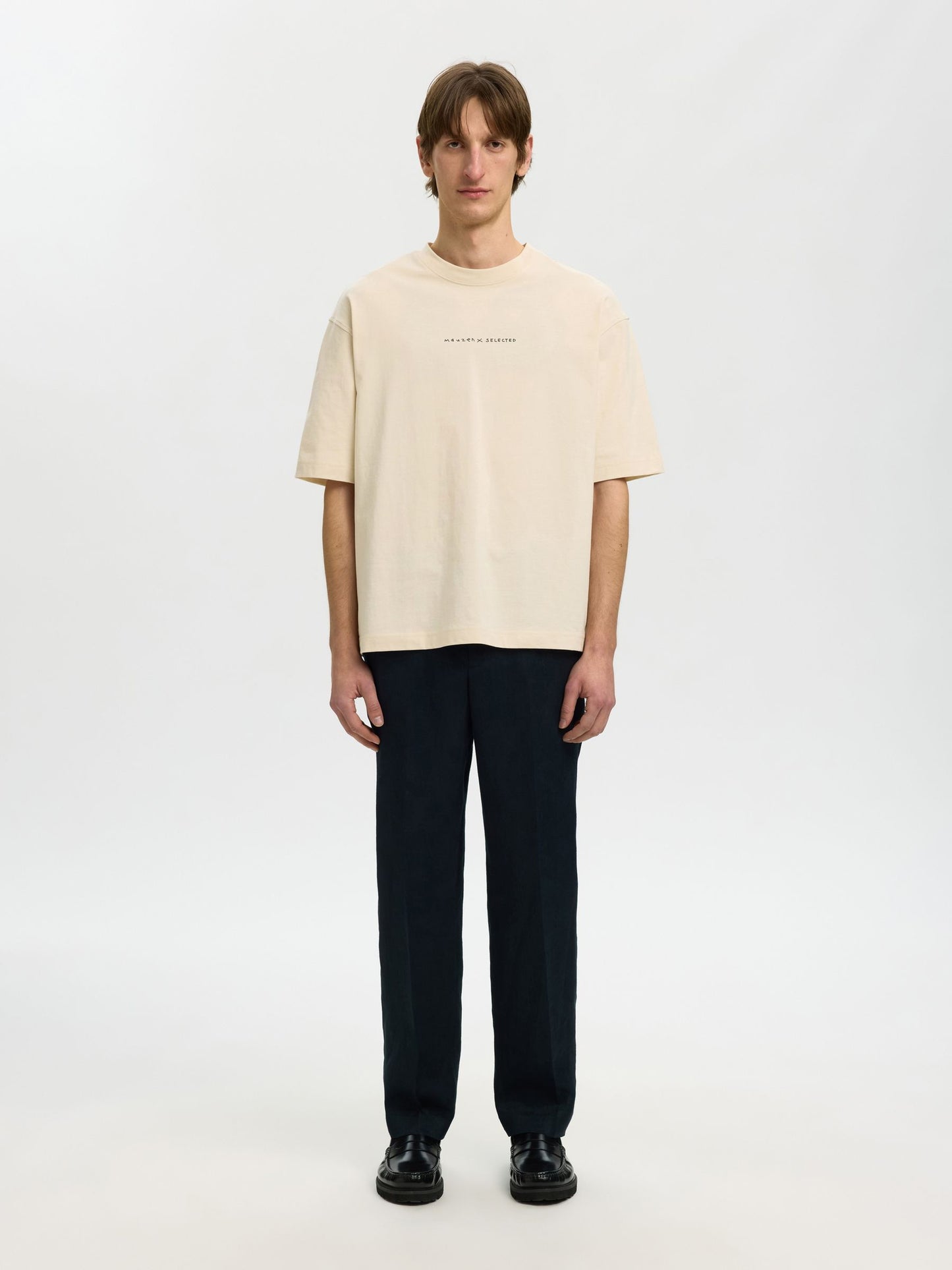 SELECTED Birch Relax Fit Graphic T-Shirt